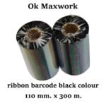 Ok Maxwork Ribbon Barcode ขนาด 110 mm ยาว 300 เมตร แกน 1 นิ้ว จำนวน 2 ม้วน